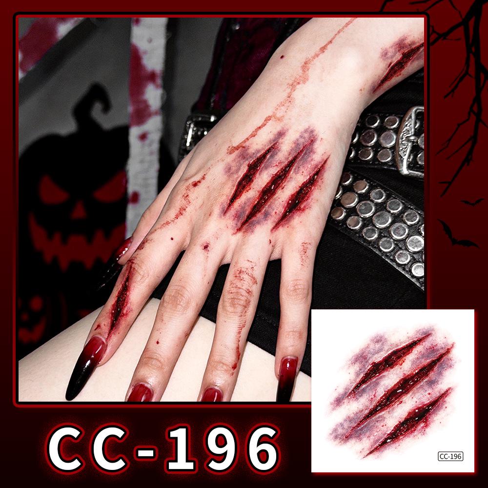 Nuovi Tatuaggi Impermeabili di Halloween Horror Cicatrice Faccia - Adesivi Trucco Opachi per Feste Festival