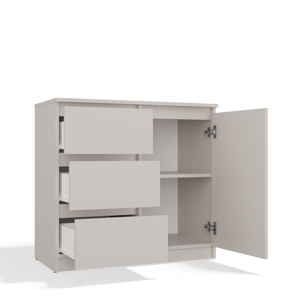 Cómoda 1D3S Armario 1 Puerta 3 Cajones Para Sala de Estar Dormitorio Cachemira Beige