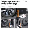WEST BIKING 160PSI Bike Pump Portable Stainless Steel Floor Pump Presta&Schrader Valve Tire Inflator MTB Road Bike Accessories