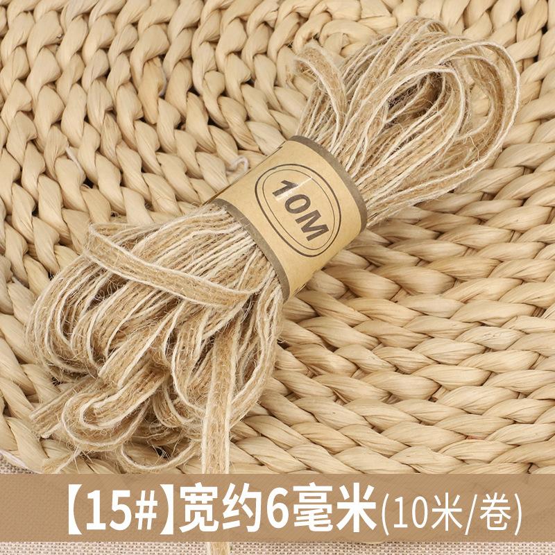 Handmade Diy Hemp Rope Woven Rope Kindergarten Ring Creative Decorative Material Vase Wax Rope Strong Wear-Resistant Flat Rope