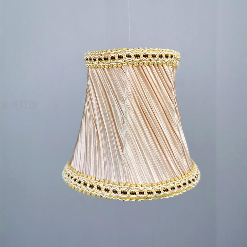 European Crystal Chandelier Fabric Lampshade, Clip-On, E27 Large Base, E14 Candle Bulb, Wall Light Shell Shade