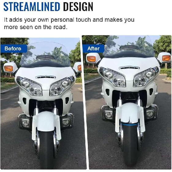 GZYF ABS Plastic Chrome Motorcycle Front Fender Fairing Tip Trim Decorative Accessories Fits for Honda Goldwing GL1800 2001-2017 / Goldwing F6B