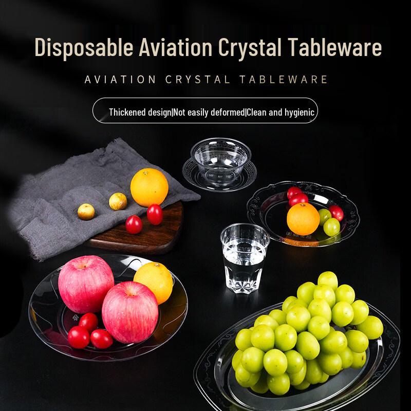 ZISIZ Disposable Crystal Plastic Plates