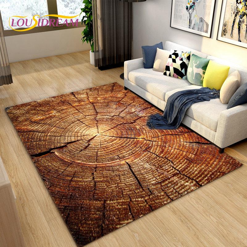 3D Wood Grain Area Rug,Carpet Rug for Living Bedroom Sofa Doormat Decoration,Kitchen Hallway Balcony Kid Play Non-slip Floor Mat
