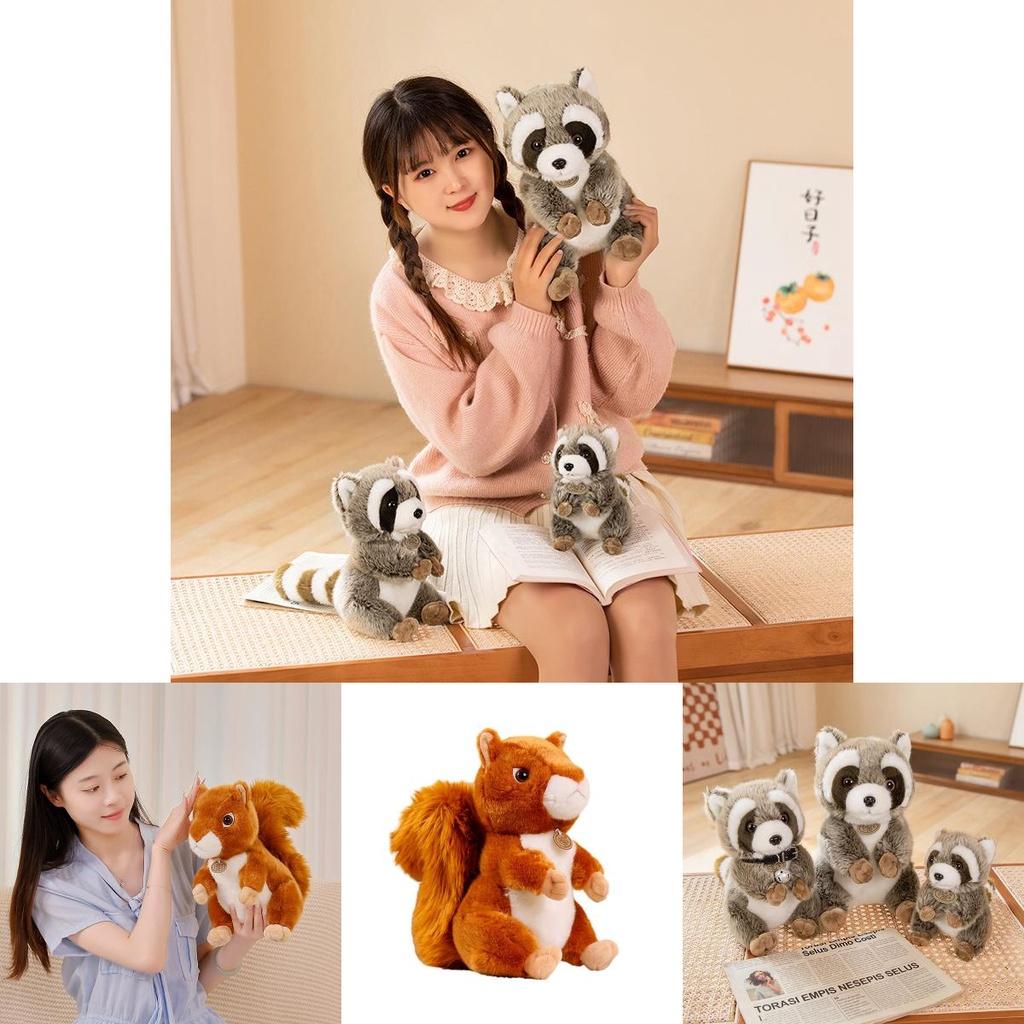 Cute And Soft Squirrel Raccoon Plush Toy For Kids Wholesale Animal Park Souvenir