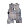 Plaid Sleeveless Baby Romper - Summer Korean Style Jumpsuit for Boys and Girls