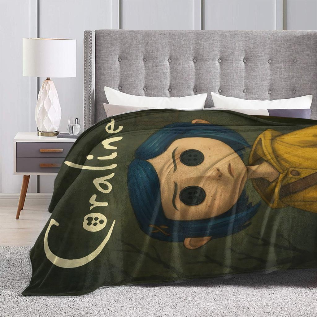 Coralines Flannel Blankets Winter  Warm Bedding Throws for Girls Boys Living Room Funny Bedspread Sofa Bed Cover