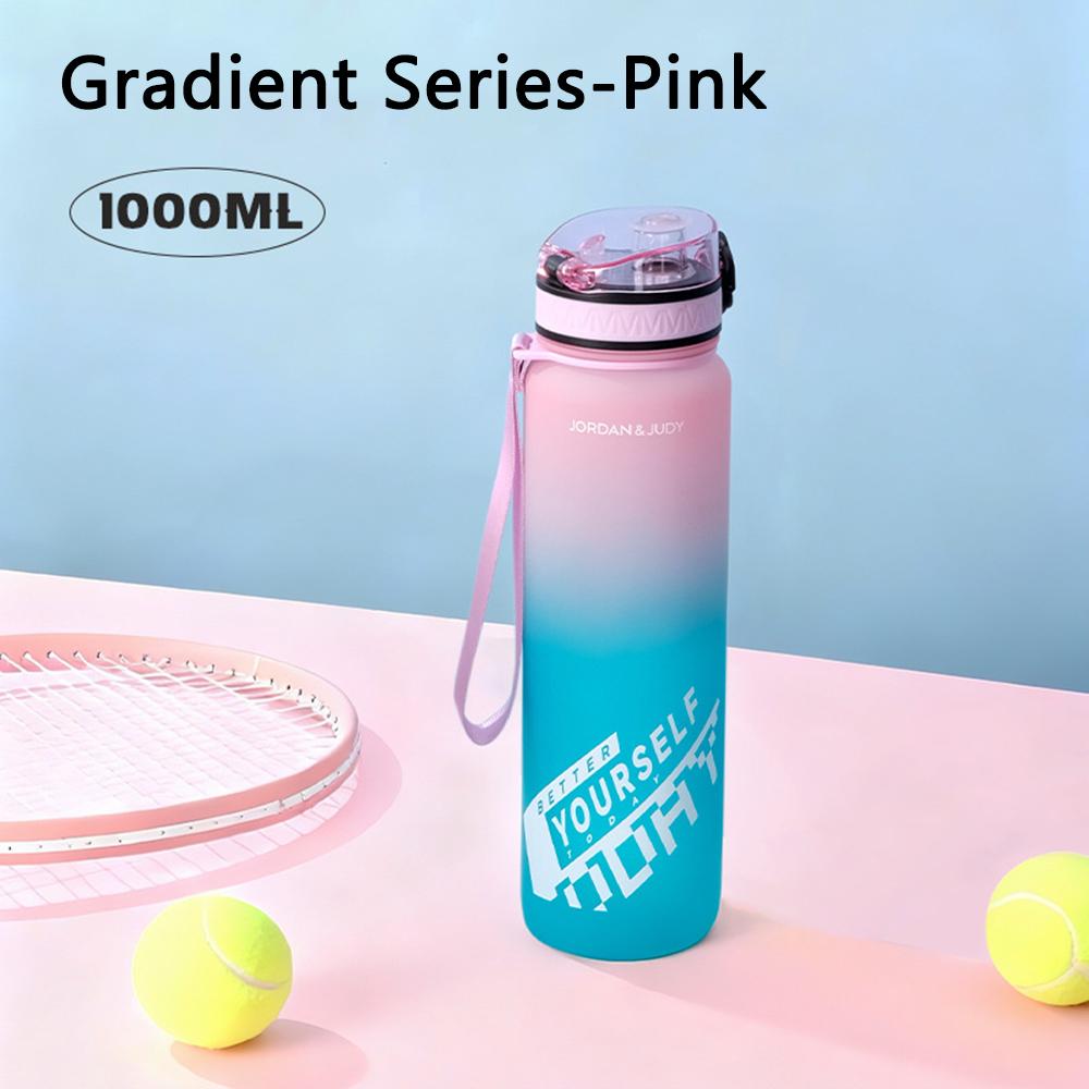 1000ML Large Capacity Sports Bottle, Outdoor Travel Gym Jugs Water Bottle with Straw for Sport, Gym, Running, School