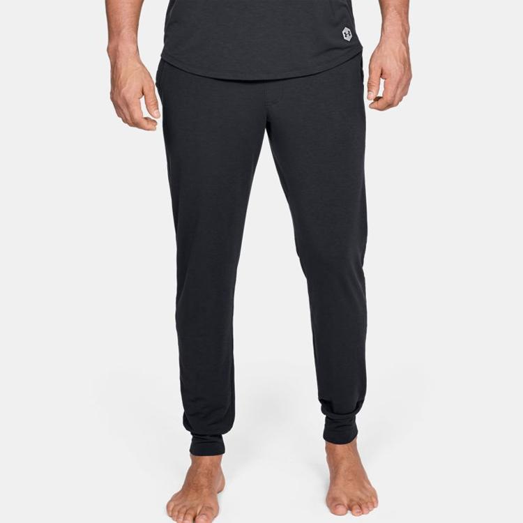 Under Armour Mid-Rise Straight Fit Knit Joggers Men Bottoms Black 1329519-001