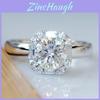 Eye-catching Silver Plated Wedding Ring For Women With Sparkling Zircon