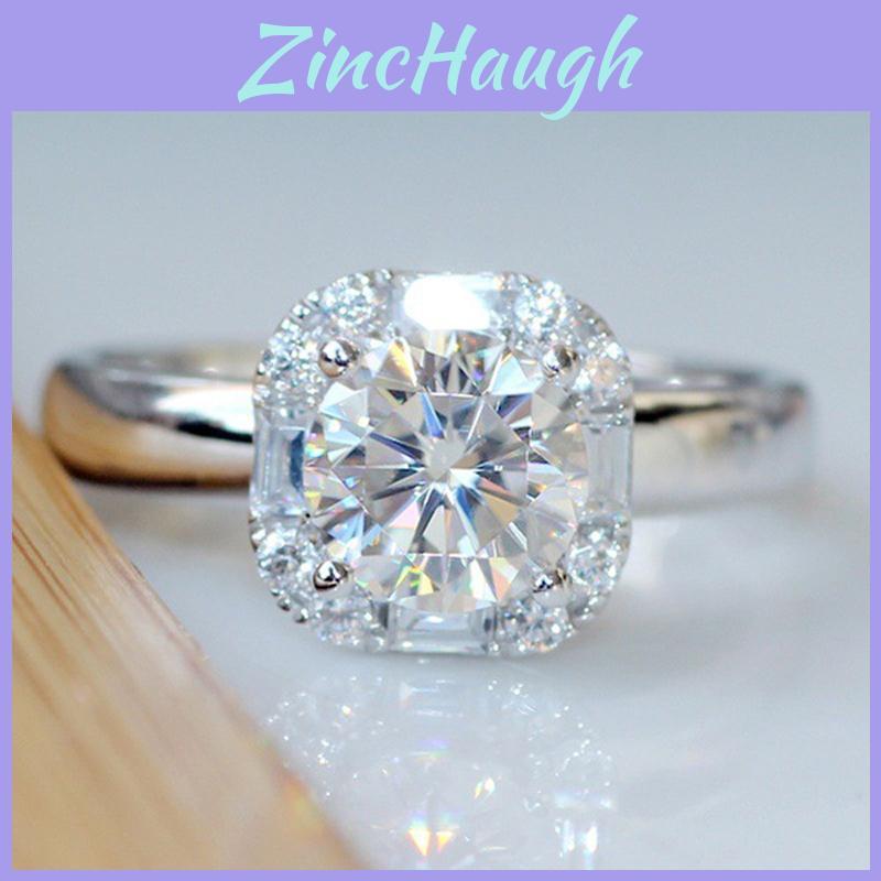 Eye-catching Silver Plated Wedding Ring For Women With Sparkling Zircon