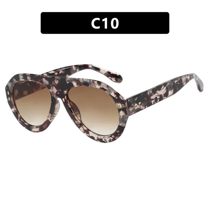 Vintage Flat Top Pilot Sunglasses Women For Men Luxury Brand Designer Sun Glasses Punk Anti Blue Light Glasses Optical Big Frame