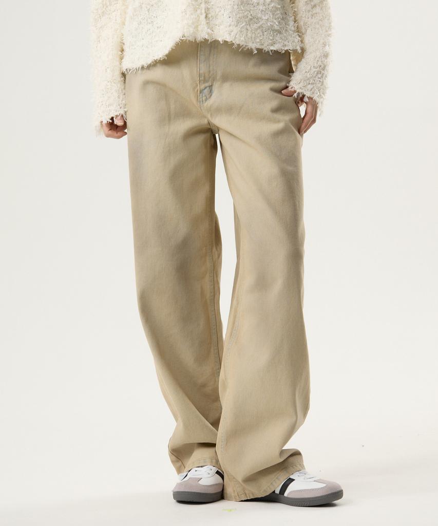 Unknown Planet Oil-Washed Cotton Pants Beige