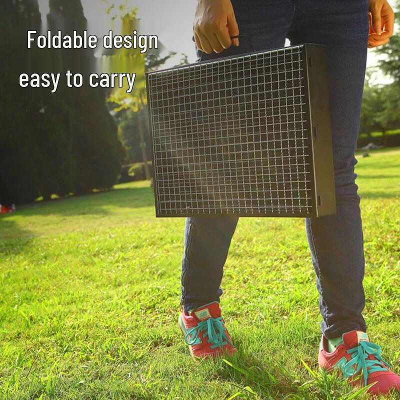 FTLY Camping BBQ Grill Rack with Divider