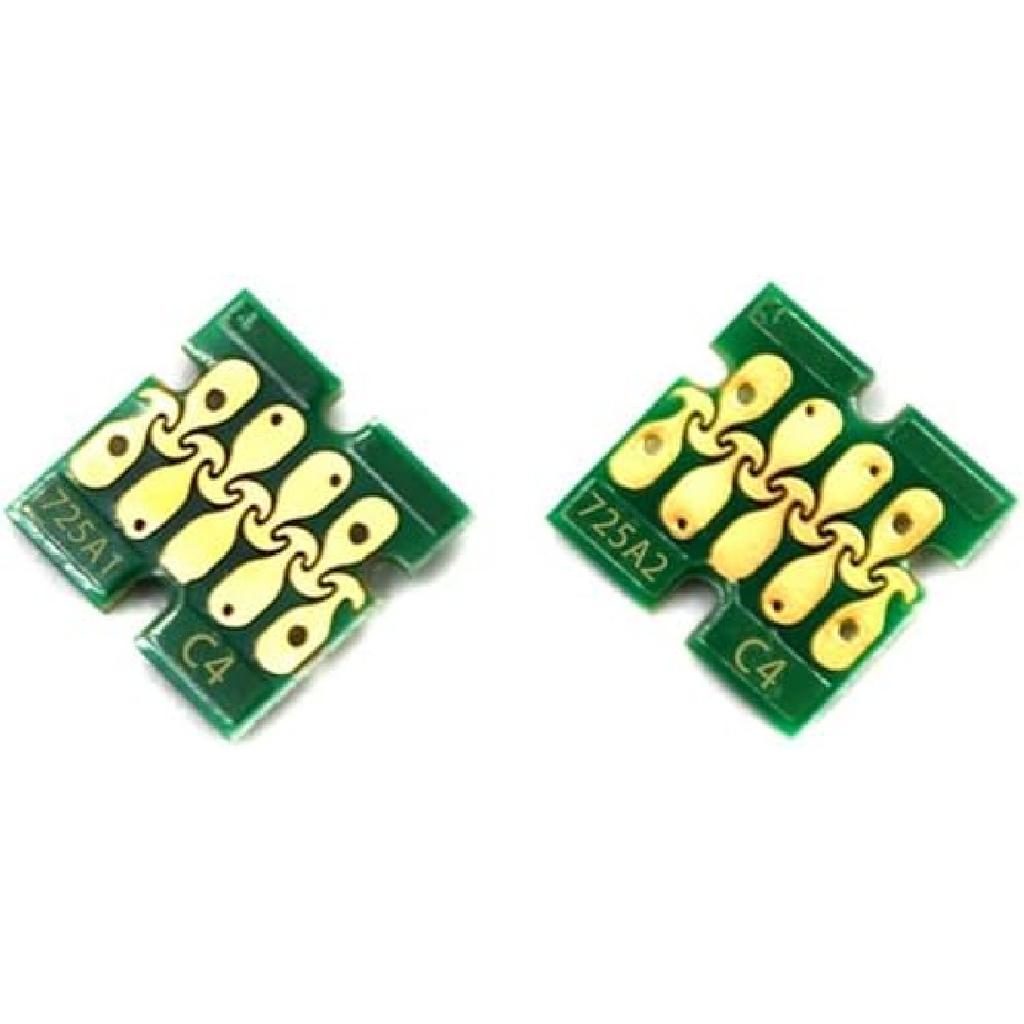 T7251-T7254 T725A White Ink Cartridge Chip Compatible with E-pson SureColor F2000 F2100 SC-F2000 SC-F2100 Printer T725A00 White Chips (Color : K C M