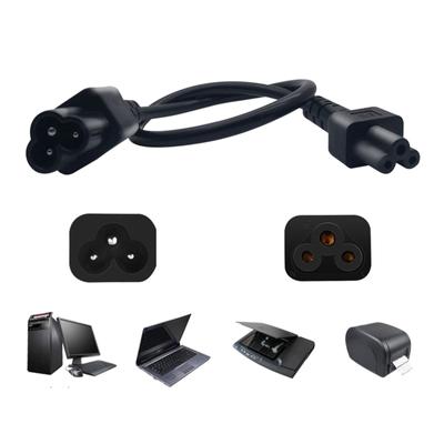 IEC 320 C6 3Pin Male To IEC 320 C5 Female Cloverleaf AC Power Cable Cord for Laptop Notebook AC Power Adapter