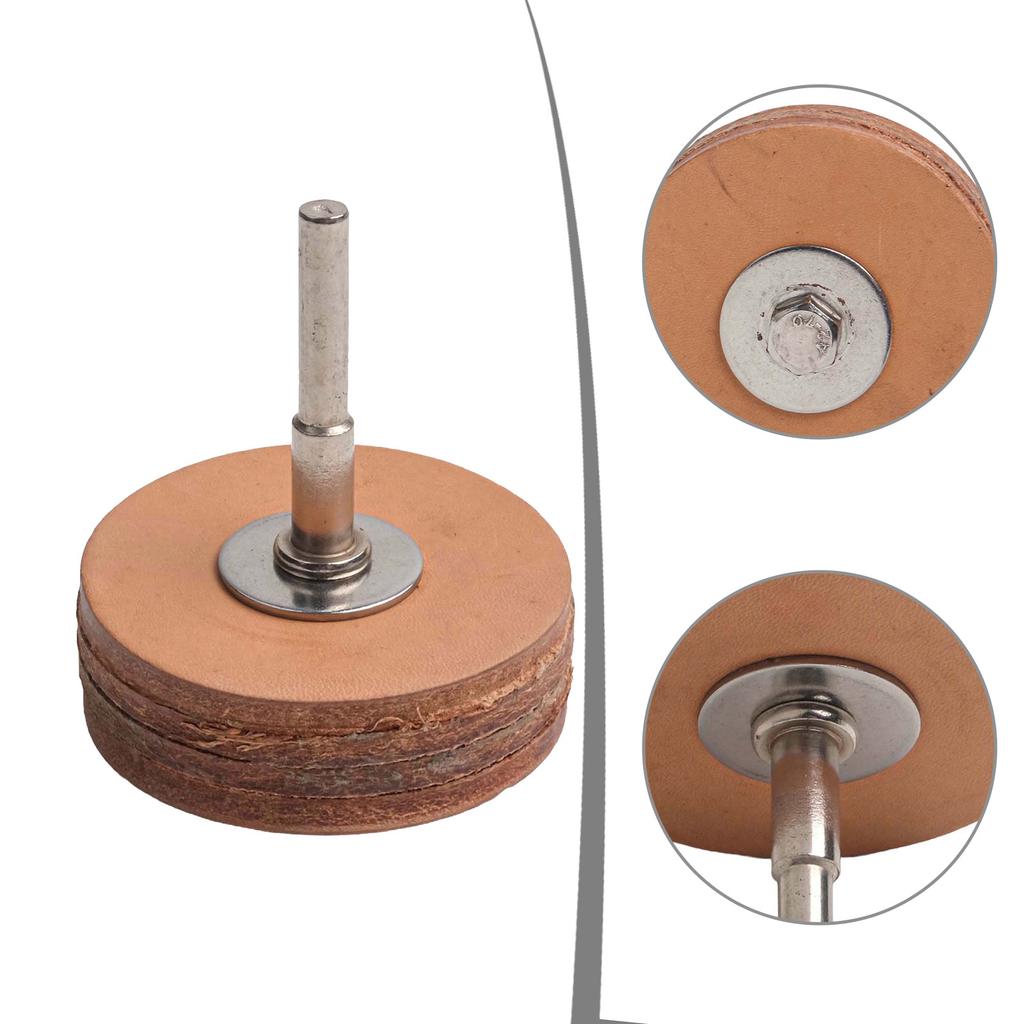 Polierscheibe 5mm Schaft Rindsleder Polierscheibe Leder Schleifkopf Schleifwerkzeug Polierwerkzeug Rotationswerkzeug Zubehör