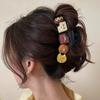 Women Hair Claw Cartoon Biscuits Decor Anti-slip Teeth Strong Grip Hair Clip Large Size Back Head Hair Clamp