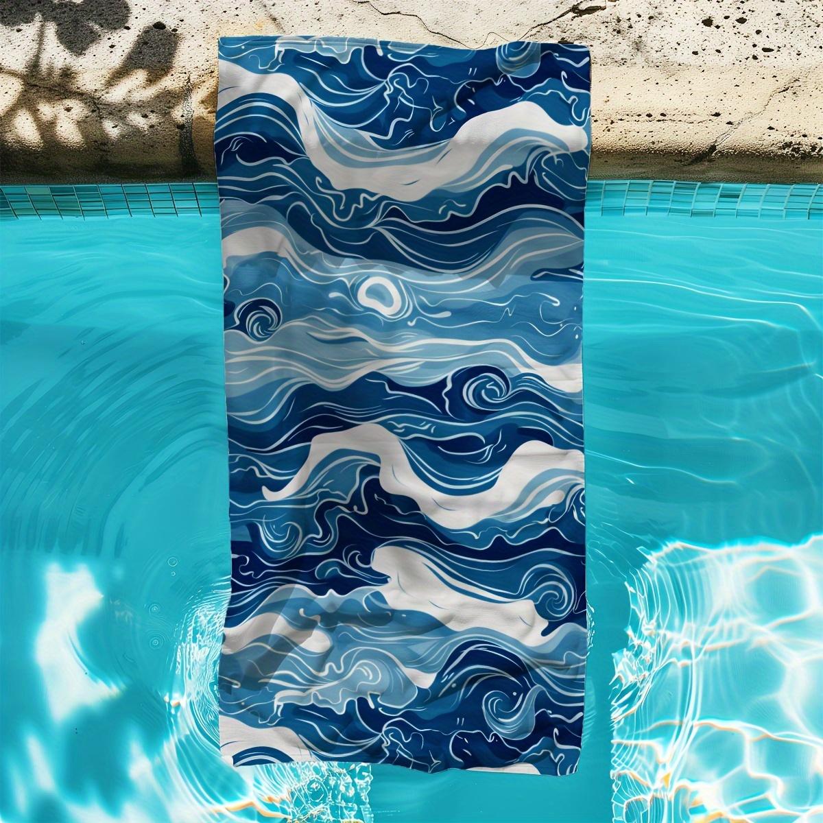 

Ukiyoe Style Waves Quick Dry Beach Towel, Soft Microfiber for Outdoor Sport Travel Beach Pool W30*H60(CM)