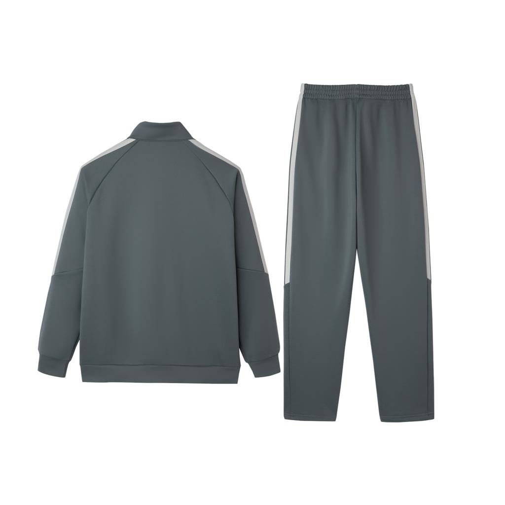 Adidas Warm Breathable Windproof Stand Collar Striped Simple Zip Long Sleeve Elastic Waist Long Pants Casual Sports Suit Men suit KG8952