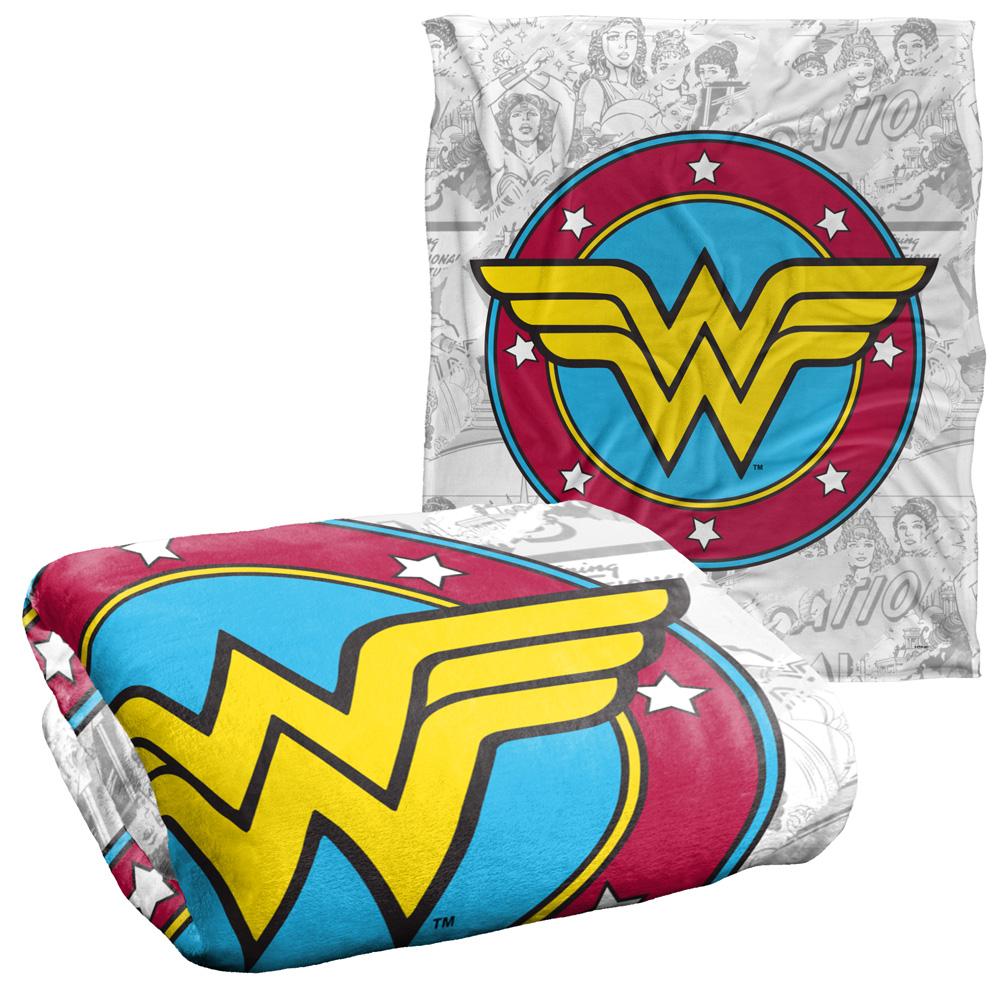 Wonder Woman Silky Comic Logo Supersoft Blanket