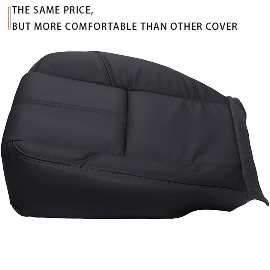 For 2007-14 Chevy Silverado 1500 2500 HD Driver Bottom PU Leather Seat Cover Black