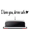 I Love You, Drive Safe Rearview Mirror Decal Heart-shaped Safety Reminder Durable Vinyl Car Decal Sticker For Women Drivers