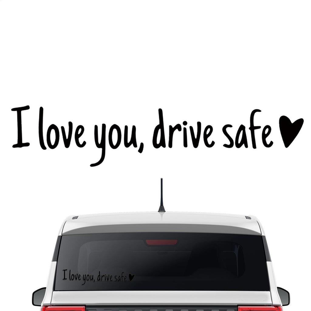 I Love You, Drive Safe Rearview Mirror Decal Heart-shaped Safety Reminder Durable Vinyl Car Decal Sticker For Women Drivers
