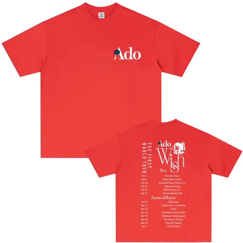 Hot Sale Ado World Tour 2026 Hibana Tshirt Unisex Unisex Fashion Oversized T Shirts Unisexs Casual Cotton Vintage Short Sleeve Tshirt