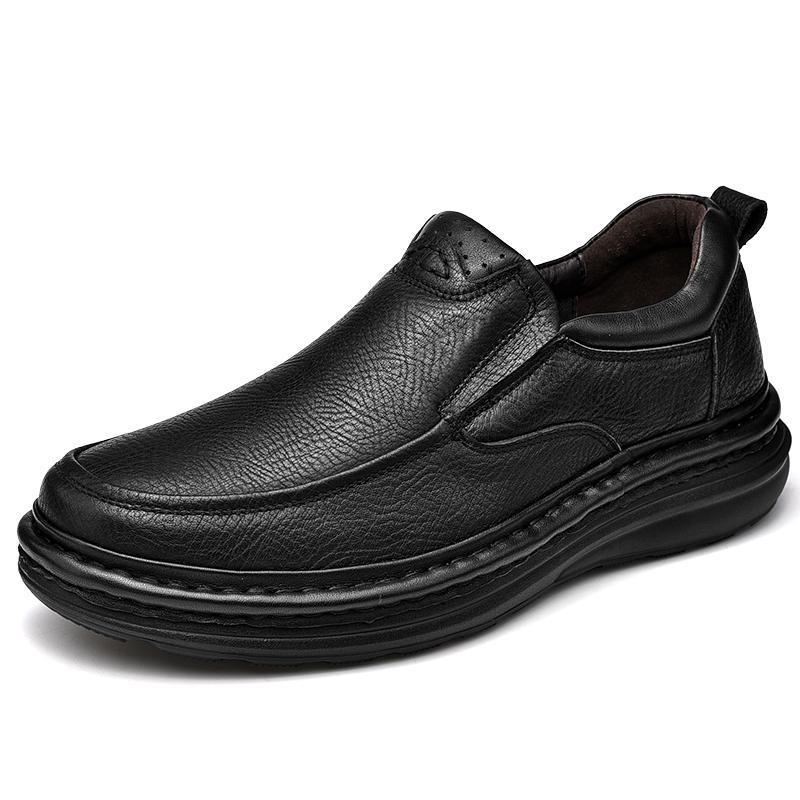 High-End Autumn/Winter 2021 Men's Slip-On Thick-Soled Genuine Leather Business Shoes