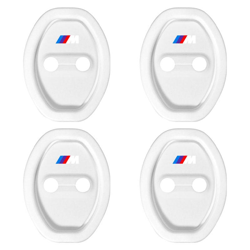 

4 шт. Накладки на замки дверей автомобиля с логотипом M, силиконовые протекторы, автоаксессуар для BMW X7 X3 X4 X5 X6 3 4 5 6 7 серии Z4 M M3 M5 M6 E38 E39 E46 E53 E60 E61 E64 M White