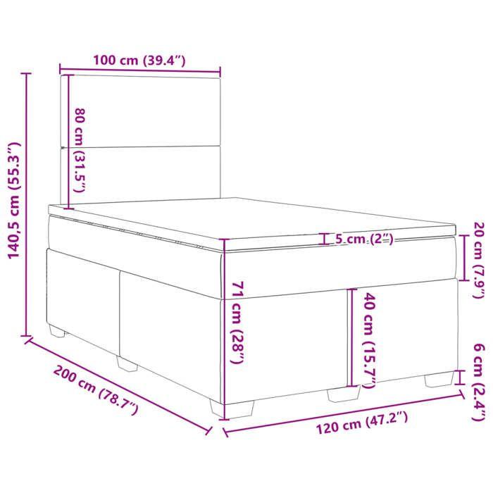 VidaXL Sommier à lattes de lit avec matelas Gris foncé 120x200cm Tissu, lit, lit à plate-forme, lit à panneaux, meuble de 3292749