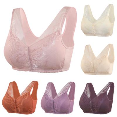 Women's  Sports Front Closure Extra-Elastic Breathable Lace Trim Bra