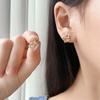 Geometric Square Stud Earrings with Embedded Crystals Minimalist Design Lightweight Metal Alloy Base Suitable for Daily Wear and Special Occasions