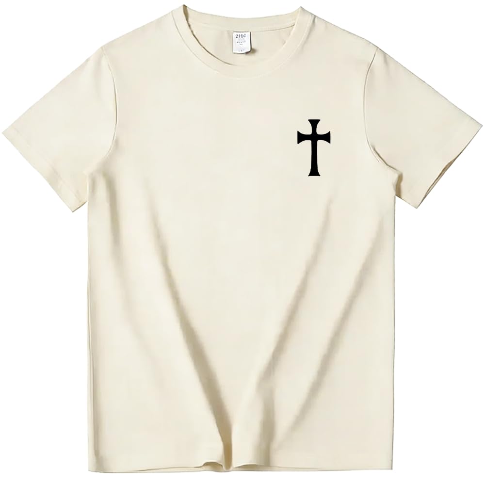 Jesus Cross T-Shirt Christ God Faith Christian Cross Shirt Casual Crew Neck Short Sleeve Graphic Tee Tops for Men Women