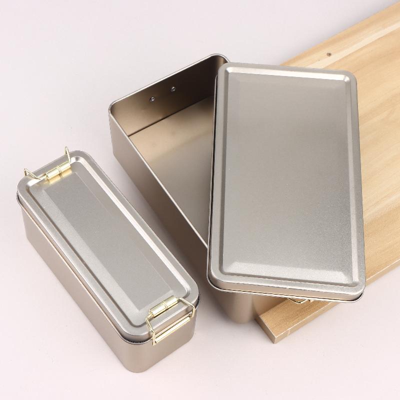 1/3 Stück Rechteckige Blech-Keksdose mit Deckel Staubdichte Aufbewahrungsbox für Tee Kaffee Süßigkeiten Schokolade Schmuck Schreibtischzubehör