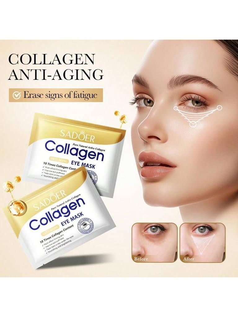 10pcs Moisturizing Eye Mask, Collagen Anti-Wrinkle, Skin Firming, Dark Circle Reduction Multi-Effect