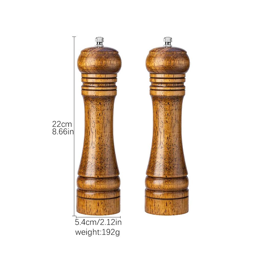 1PC Wooden Cooking Salt Pepper Grinder 5 8 10 Inch Salt and Pepper Mill Shaker with Ceramic Rotor Kitchen Tool
