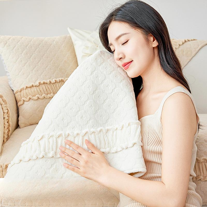 Autumn and Winter New Milk Fiber Sofa Cushion Nordic High-Grade Sofa Seat Cushion Non-Slip Universal Cover Towel Cover