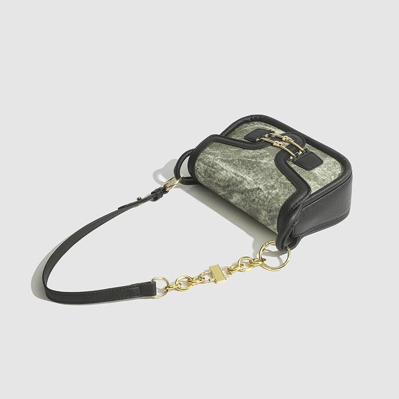 Vintage Women Flap PU Leather Shoulder Bags Fashion Green Crossbody Bags Fall Winter Commuter Underarm Bags Casual Handbags