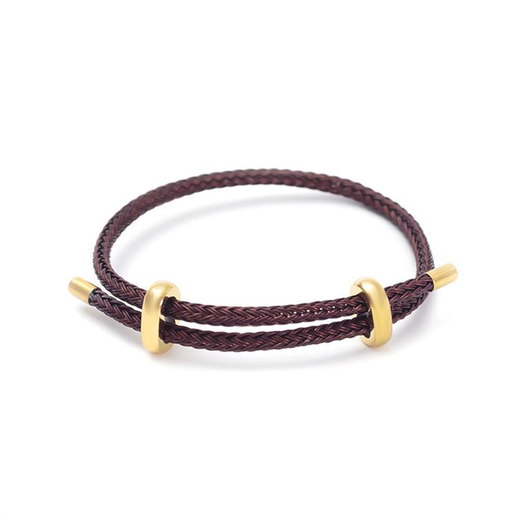 8-Shaped Stainless Steel Buckle 3MM Adjustable 20% Lucky Beaded Weave Bracelet Fashionable Couple Jewelry Wire Rope Bangles