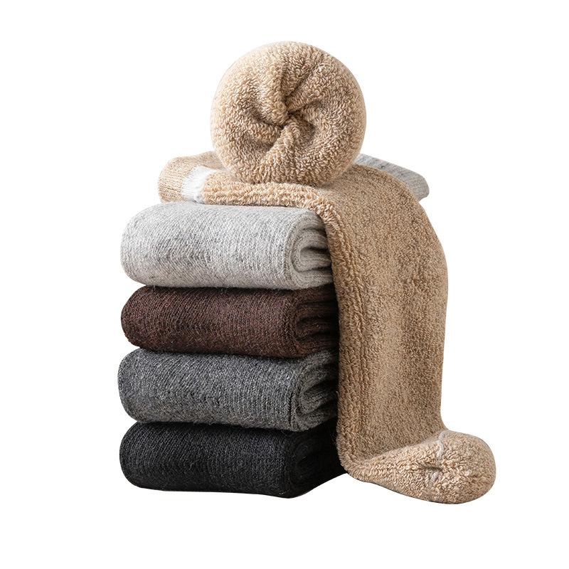 Male Autumn and Winter with Wool and Thick Wool Ring Sweat Absorption Deodorant In The Tube Wool Socks