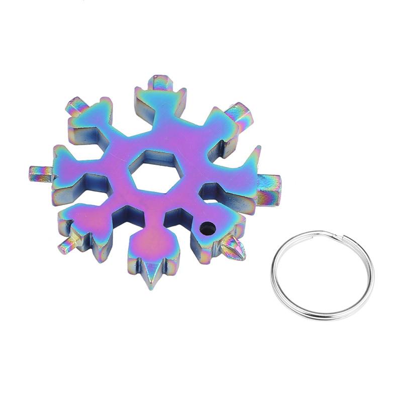 

Комбинация многофункциональных карт «Снежинка» 18-в-1 Компактная многофункциональная отвертка Многофункциональный гаджет из нержавеющей стали разноцветный