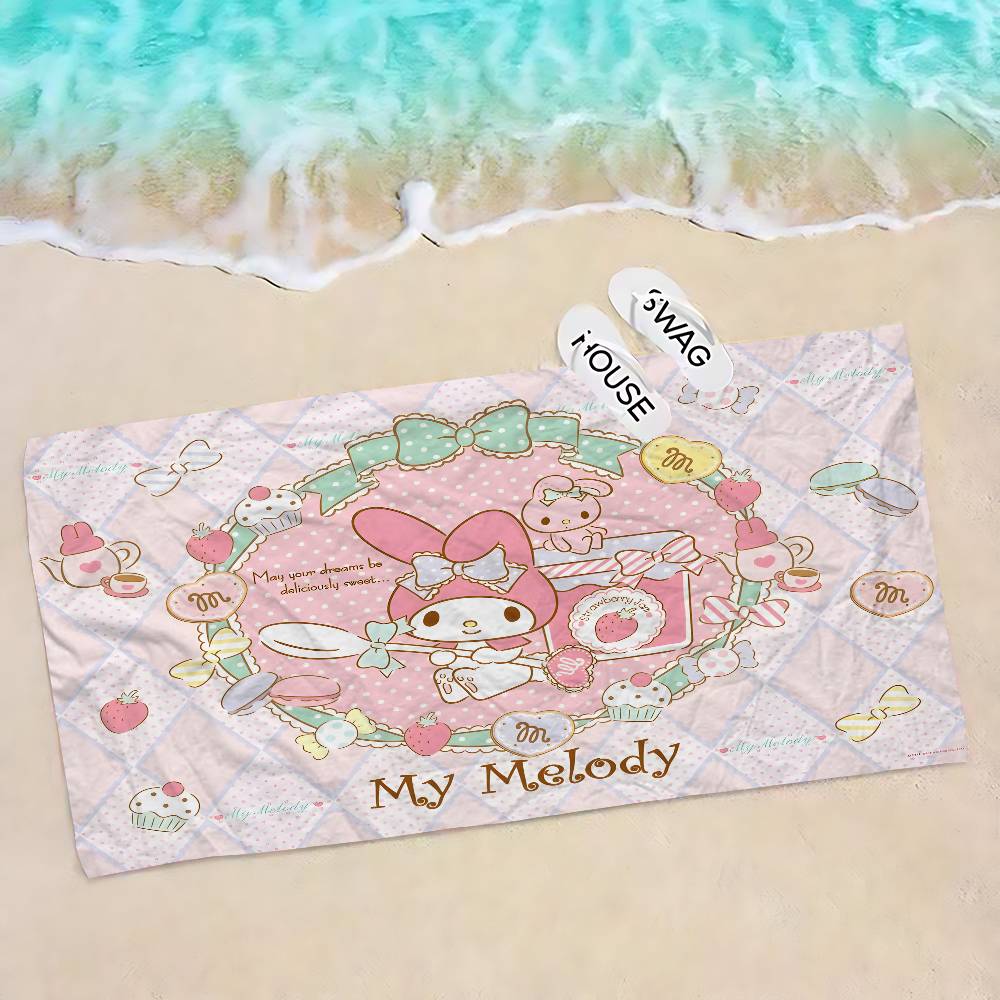 Cute My M-Melody Big Microfiber Beach Towels Quick Dry Towel Sand Beach Towels Pool Towel for Travel Swim Pool Yoga