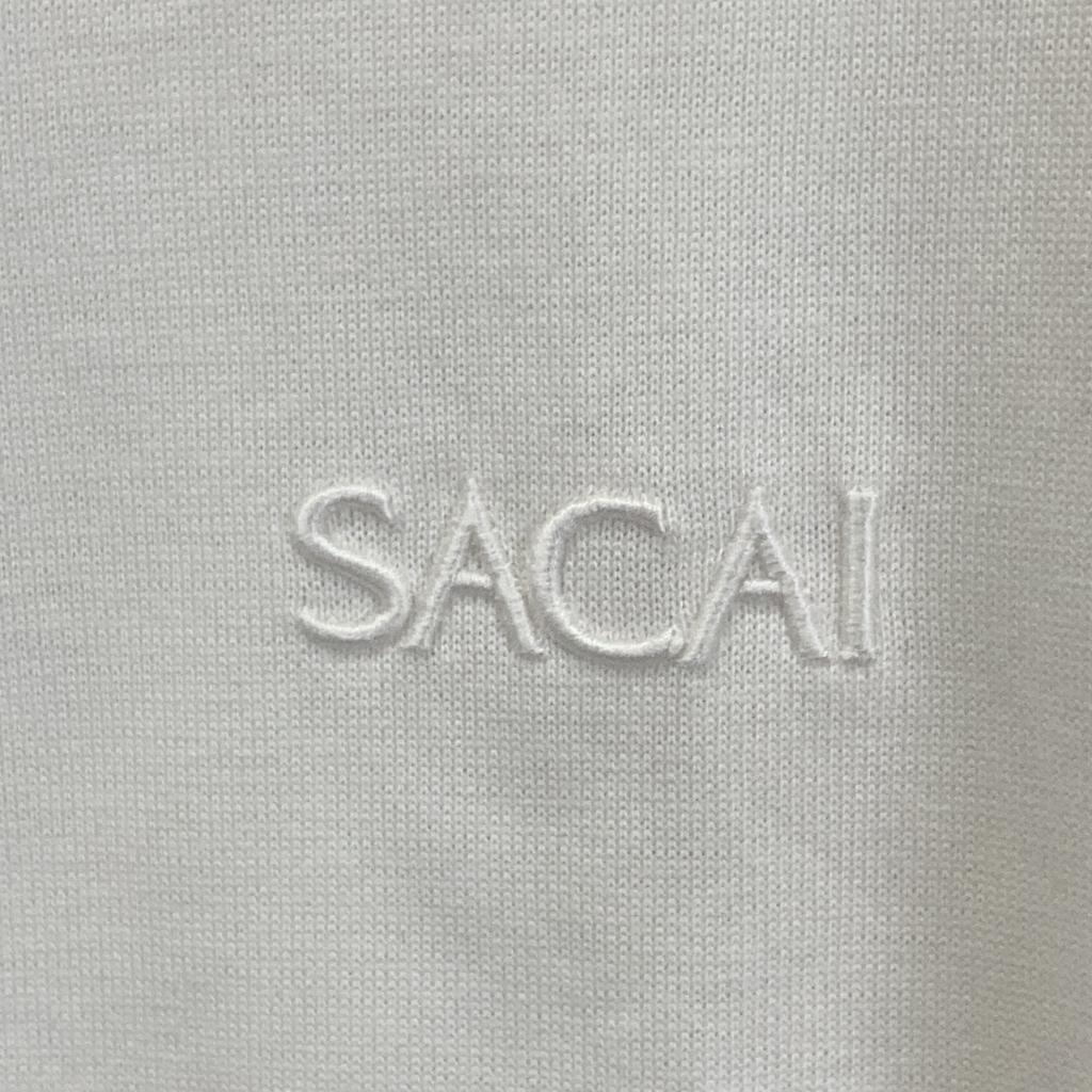 Sacai 23-03258M White Cotton Jersey T-Shirt Tops 1 whiteUsed