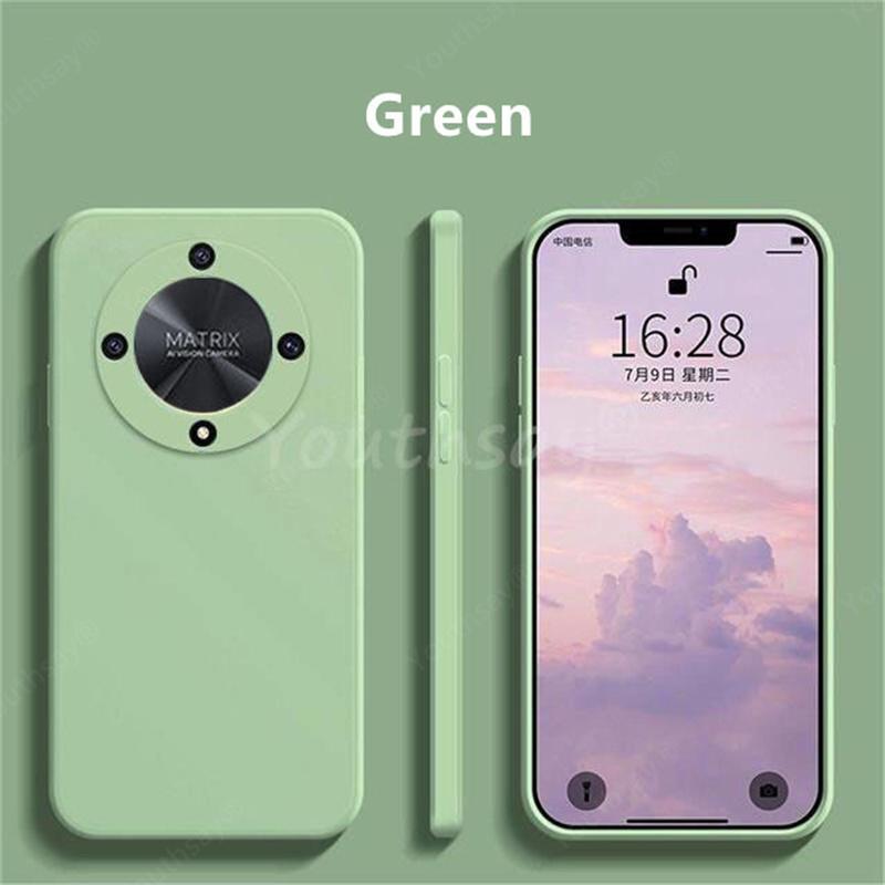 For Honor Magic 6 Lite Liquid Silicone Case Honor Magic 6 Lite Cover Funda Coque Soft Phone Bumper Honor Magic 6 Lite For Magic 6 Lite зелёный