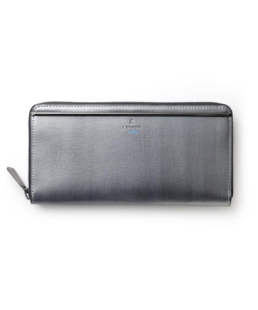 Lanvin en Bleu Herren Lenor Accessoires Rundum-Reißverschluss Langbörse, Grau