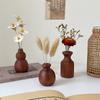Wooden Flower Vases Wood Vase For Flowers Office Desk Accessories Room Decor Home Desktop Ornament