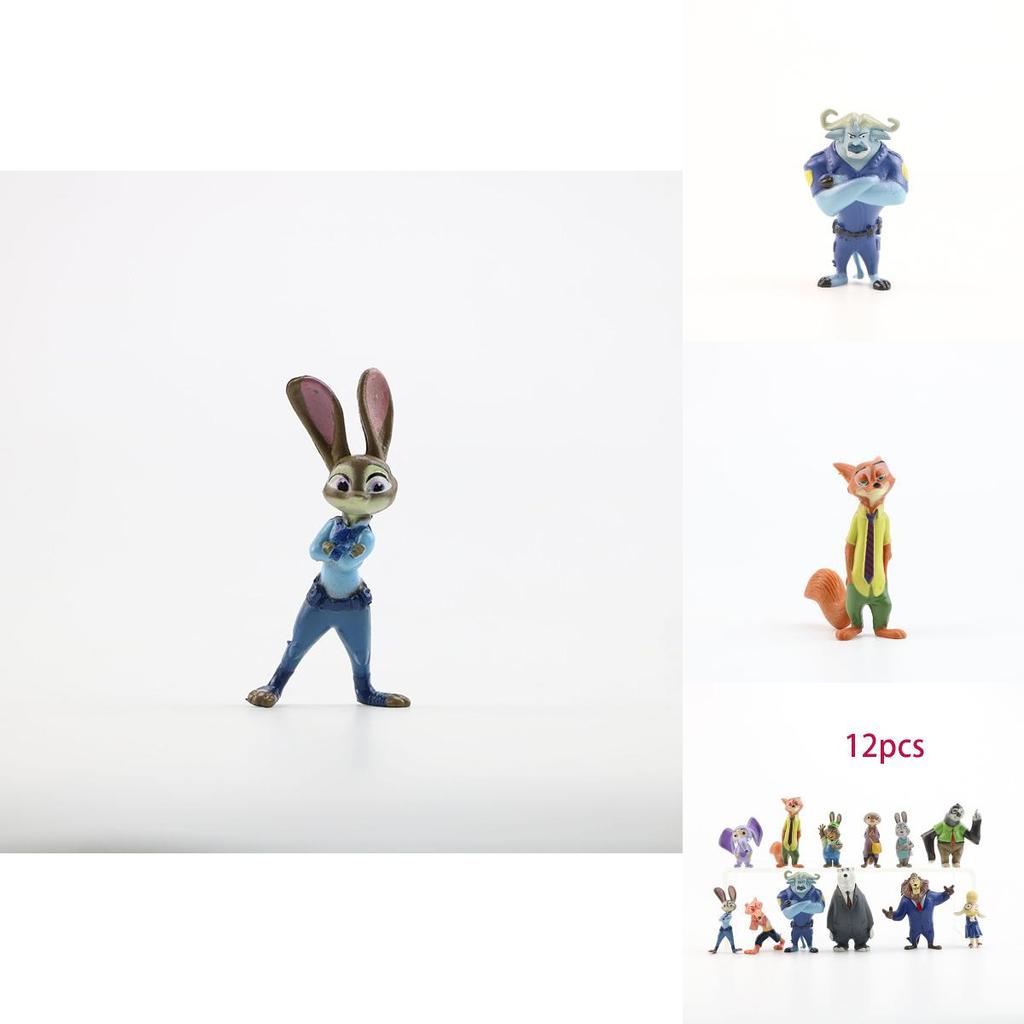 Figurine Mini Păpuși Zootopia Vibrante 12 buc Prezentând Judy Hopps Și Nick Wilde Pentru Copii