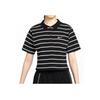 Nike Sportswear Small Logo Embroidered Color Block Striped Comfortable Casual Short Sleeve Polo Shirt Women Polo Shirts Black HM4649-010
